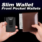 Lenvoten Upgraded Hinged Minimalist Wallet for Men, RFID Blocking Wallet