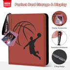 Basketball Card Binder 720 Pocket, Sports Card Binder with Card Display Design, Premium Card Holder with Sports Pattern Wristband Fit for Basketball Cards 2025