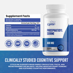 Phosphatidylserine 400 mg – Sunflower Phosphatidylserine Supplement – 120 Capsules (60 Servings) – PS Supplement for Brain, Memory & Cognitive Support – Non-GMO, ISO-Certified