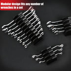 DEHOYI 48 pcs Premium MAGNETIC Modular Wrench Organizer System- Wrench Rack with Metric&SAE Labels, Tool Storage Holder. Gift for mechanics (Black)