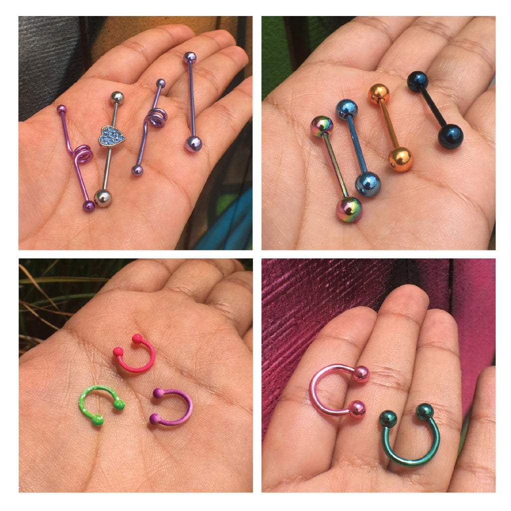 BodyJ4You 120PC Body Piercing Random Jewelry Kit - CBR BCR Rings Barbells Studs Screws Curved Bars - Belly Button Cartilage Tragus Nose Septum Tongue - 14G 16G 18G Steel Bulk Mix
