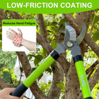2Pcs High Carbon Steel Bypass Hand Loppers & SK5 Pruning Shears Set