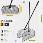 AugFir Leaf Grabber Rake, Long Handle Metal Leaf Picker Upper, Efficient and Labor-Saving Yard Rake Leaves Grabber for Garden Cleaning No Bending Over