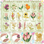 Tondiamo 54 Pcs 54 Pcs Enamel Pins Flower Enamel Pins Brooch, Wildflower