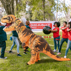 miwhse Halloween Inflatable Dinosaur Costume Adult Fancy Dinosaur Suit Blow up Trex Costume Full Body Dino Costume For Halloween Cosplay Party(brown)
