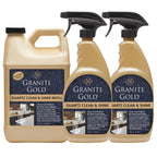 Granite Gold Quartz Clean & Shine Streak-Free Cleaner Deeps Cleans and Polishes All Quartz Surfaces Including Silestone, LG, and More, 64 Fluid Ounces and 2 x 24 Fluid Ounces