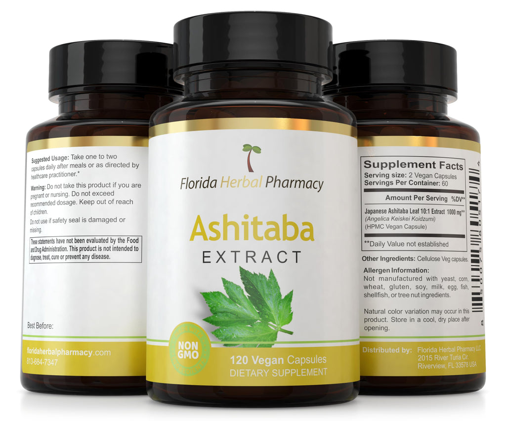 Florida Herbal Pharmacy, Japanese Ashitaba Leaf Extract Capsules 10:1 (120 Capsules) Two Months Supply