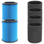 GEBDSM VF5000 Filter Replacement Fits for Ridgid 6-20 Gallon Wet Dry Vacuums WD1450 WD09700 WD06700 WD1680 RV2400A, 2 Pack VF5000 Filters + 4 Pack Foam Sleeves
