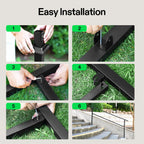 VIVOSUN Outdoor Handrail, 4 Step Stair Handrail, 54" x 36" Fits 1 to 4 Steps, Wrought Mattle Iron Handrail for Concrete Steps, Porch Steps, One-Step Assembly, Black