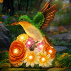 Linkax Birthday Easter Gifts for Adults Women Mom Grandma, Hummingbird Statue Solar Lights Outdoor Garden Decor for Outside Patio Yard Front Porch Balcony Home, Gardening Housewarming Gifts New Home
