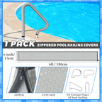 Kakolvan Swimming Pool Handrail Cover, Non-Slip Railing Handle Grip Covers with Zippers, Fit Most Above/Inground Pool Hand Rails, Cooling, Soft & Comfortable Touch Ladder Sleeve (6 Ft, 1 Pack)
