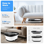 KNQZE Collapsible Foot Spa Bath with Heat & Remote Control, Bubble Massage, Temperature Control, Red Light (Black)