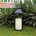 Homemory 6" x 9" Extra Large Outdoor Waterproof Candle with Auto 6-Hour Timer, No Remote, Ivory Plastic Made, Long Last for Half A Year