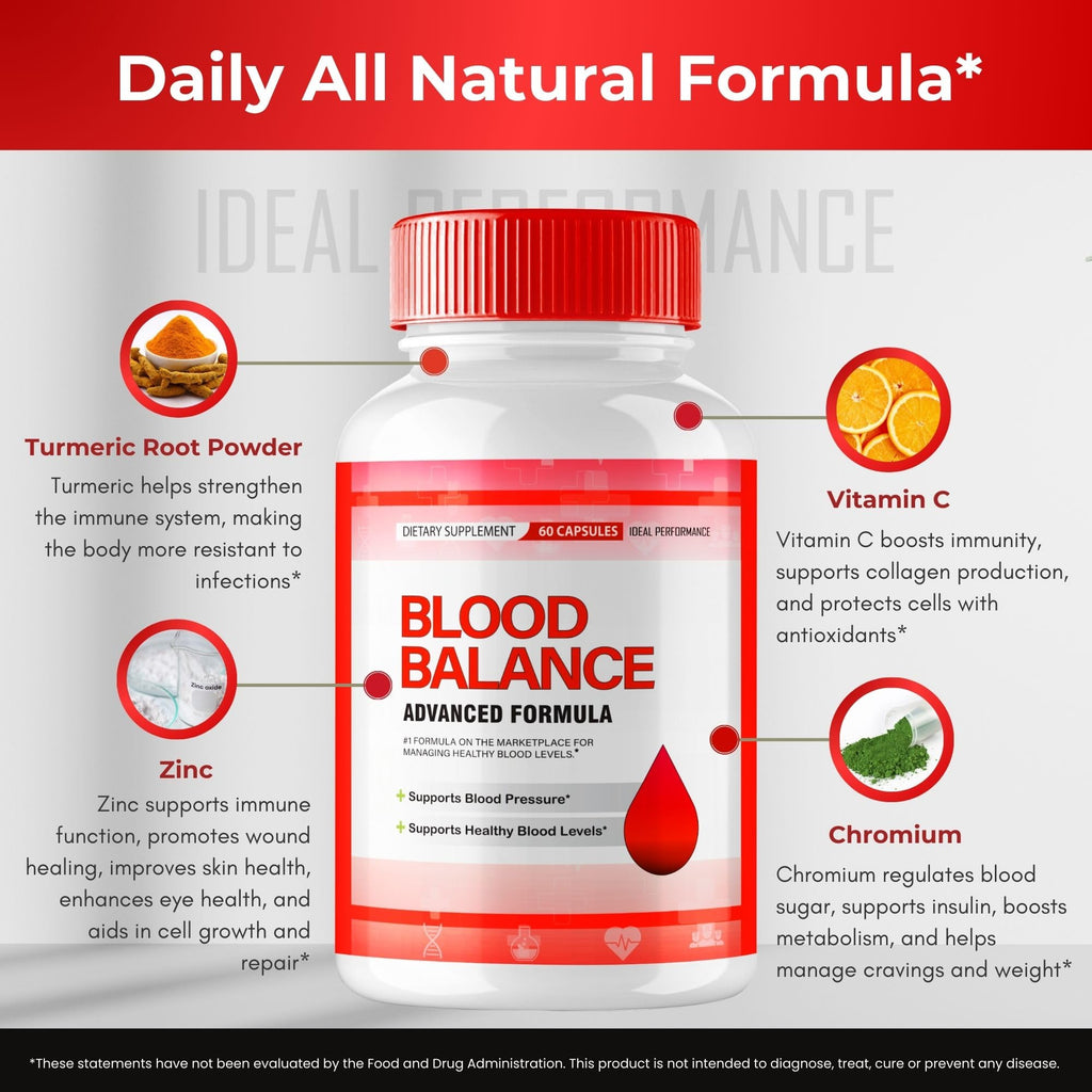 Blood Balance Blood Formula Support Supplement Capsules, Official BloodBalance Pills - Extra Strength, Premium Formula for Healthy Circulation & Stable Levels, All Natural Health Reviews (2 Pack)