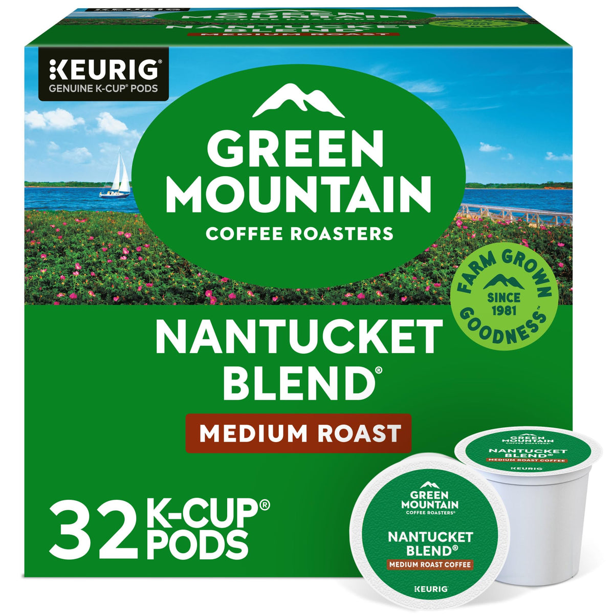 Green Mountain Nantucket Blend Coffee, K-Cup Pods, 32 Count