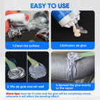 Metal Glue,Heavy Duty Waterproof Epoxy Welding Adhesive,30min Set, 24h Cure