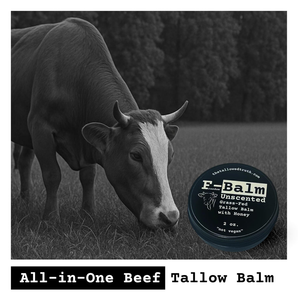 The Tallowed Truth F-Balm Tallow – Grass-fed, Grass-finished Tallow – 5 Ingredients Only – Canadian-made All Purpose Tallow Balm – Made in Canada – Tallow for Face & Body (2 oz (1-Pack), Unscented)