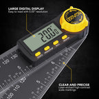 LEXIVON Aluminum Digital Angle Finder Gauge, 7-inch/180mm Multi-Purpose Protractor, Includes XL Display and Rugged Zippered Pouch (LX-DAF7)
