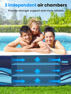 VISTOP Inflatable Pool for Kids & Adults | Oversized Thickened Large Swimming Pool with Seats and Backrests Family Summer Blow Up Water Pools - BPA-Free Backyard Water Park, Garden SPA Tub 120 inch