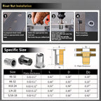 ASKWAY SAE Pressure Rivet Nut Tool Kit 530pcs, Aluminum Rivet Nut inch