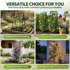 Heavy Duty 50"x17" Adjustable A-Frame Trellis for Climbing Plants Outdoor, Metal Rust-Proof Garden Trellis, Dense Grid Climbing Frame Trellis for Raised Beds, Cucumber, Tomatoes Outdoor (1 Pack)
