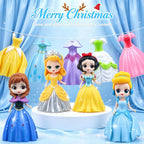 2026 Christmas Advent Calendar 24 Days Christmas Countdown Calendar for Girls, Princess Toys Set with 12 Princess Dolls & 12 Outfits, DIY Dress Up Surprise Box Xmas Gift for Kids Girls Teens