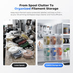 YOOPAI Filament Storage Box - 8 Pack Filament Container for 3D Printing Sealing and Protection - Portable Storage Box with Desiccants&Label for Home&Office,Water-Proof and Dust-Proof 4.0L