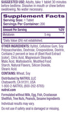 Natrol Melatonin 5mg Fast Dissolve Tablets, Sleep Support Supplements for Adults, Strawberry Flavor, 200 Tablets, Up to 200 Day Supply