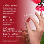 Garden of Life Organics Kids Gummy Vitamins - Fruit - Certified Organic, Non-GMO & Vegan Complete Children's Multi - B12, C & D3 - Gluten, Soy & Dairy Free, 120 Real Fruit Chew Gummies