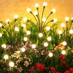 Cnuoky 6 Pack Solar Garden Lights 48 LED, Solar Lights Outdoor Waterproof IP65, Decorative Garden Lights Solar Powered for Yard Patio Pathway Decor, Outside Fairy Firefly Lights Garden Gifts