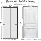 Upgraded Magnetic Screen Door Thicker 250g/㎡ Reinforced Mesh,36 Longer Magnets,Door Screen Magnetic Closure for Single Door,Retractable Mosquito Net for Door,Fit Doors to 38x82 Inch,Black