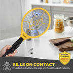 Electric Fly Swatter [Set of 2] Handheld Bug Zapper Racket for Indoor/Outdoor - Powerfull 1500 Volt Instant Flies/Bug & Mosquito - Portable Fly Zapper Battery Operated (AA Batteries not Included)