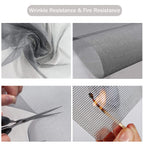 SAKURRY Window Screen Replacement Kit, 48'' x 99'' Fiberglass Screen Mesh with Rolling Tool and Screen Retainer Spline, DIY Adjustable Screen Door Mesh for Window, Door and Patio, Gray