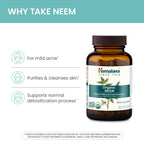 Himalaya Organic Neem, 60 Day Supply - Herbal Acne Supplements Supporting Clear Skin and Detox - USDA Organic, Vegan, Non-GMO, Gluten Free, 600 mg, 60 Caplets
