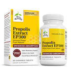 Terry Naturally Propolis Extract EP300 - Upper Respiratory & Immune System Support Supplement - Non-GMO with Bee Propolis Extract - Child & Adult Supplement - 60 Chewable Tablets