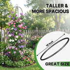 CL FUN Metal Trellis for Climbing Plants Outdoor, 2026 Upgrade 100% Metal with Powder Coating, Rose, Flowers, Grape, Pea, Cucumber Tomato Cage - 6.3 FT Freestanding Plant Support