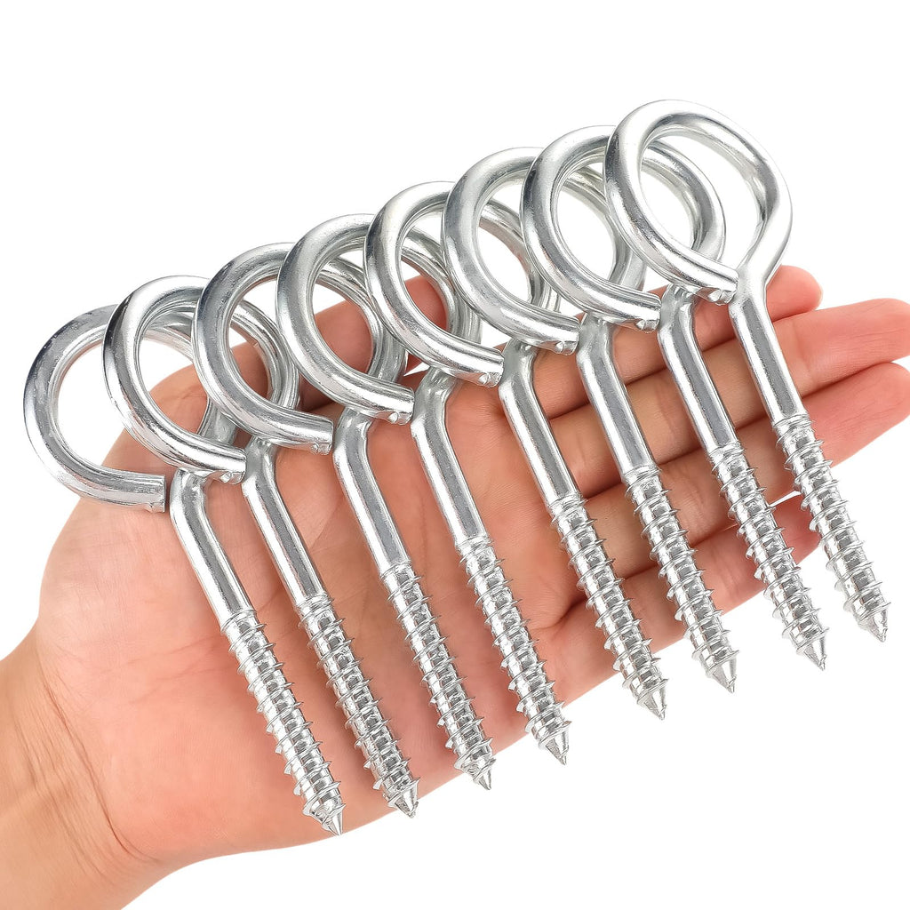 YGAOHF 8 Pcs 5 Inch Eye Hooks Screw in Heavy Duty, Large Eye Bolts Screw in, Stainless Steel 500 LBS Breaking Strength, Strong Eye Screws for Wood, Hanging Heavy-Duty Applications