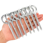 YGAOHF 8 Pcs 5 Inch Eye Hooks Screw in Heavy Duty, Large Eye Bolts Screw in, Stainless Steel 500 LBS Breaking Strength, Strong Eye Screws for Wood, Hanging Heavy-Duty Applications
