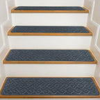 Stair Treads for Wooden Steps Indoor, 15 Pack 8" X 30" Non Slip Carpet Stair Treads with Reusable Adhesive for Kids Elders and Dogs, Surface Polyester TPR Backing Stair Rugs