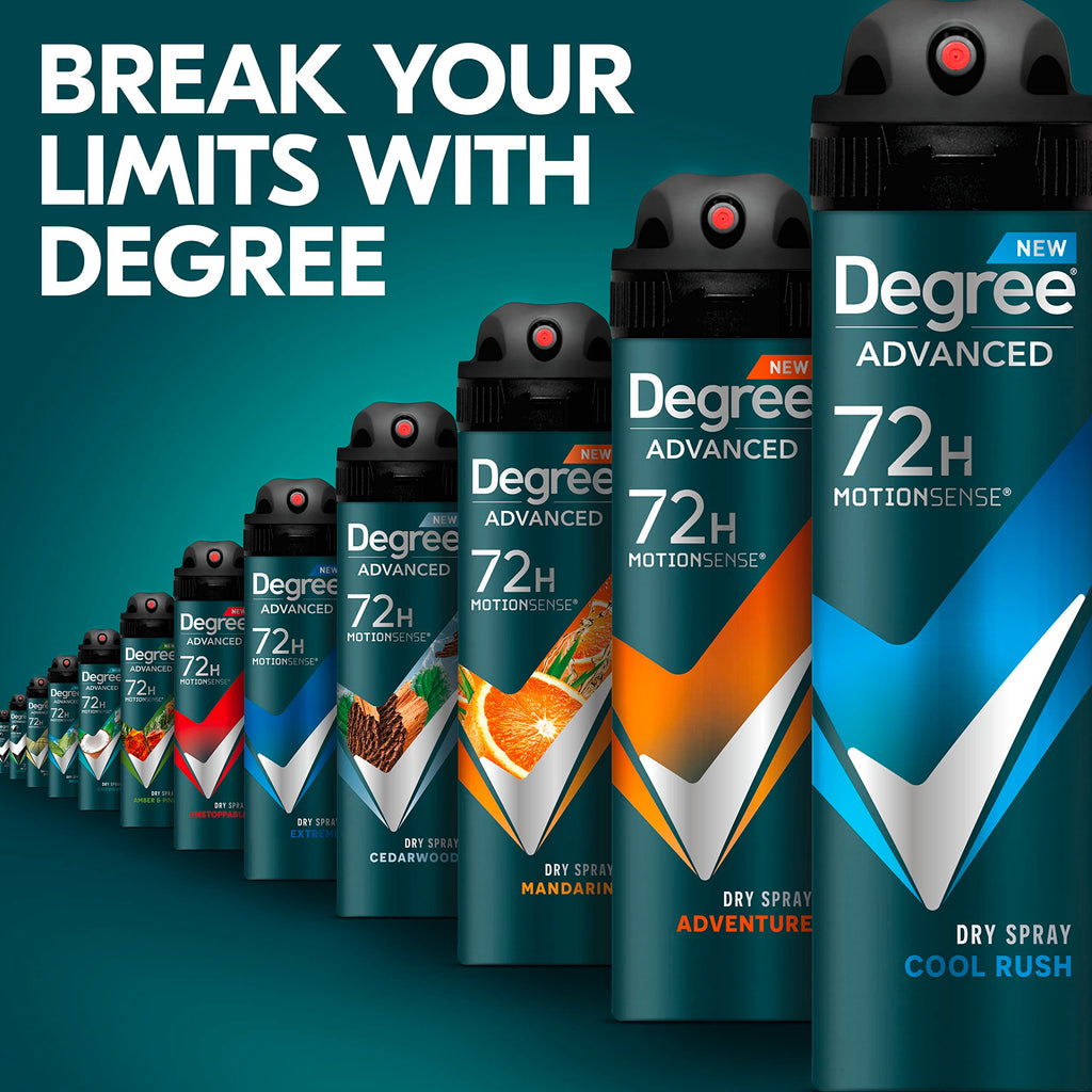 Degree Antiperspirant Deodorant Dry Spray Cool Rush 3.8 oz 3 Count