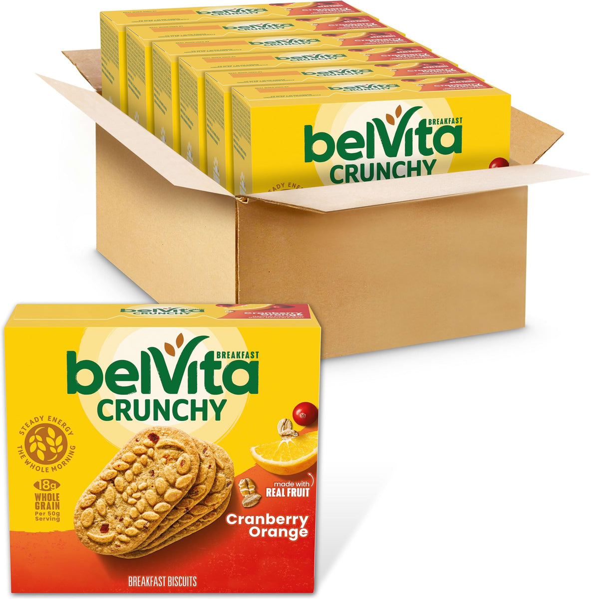 belVita Breakfast Bars Biscuits, Cranberry Orange, 30 Packs