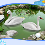 Geetery 2 Pcs Swan Decoy Pond Floating Decoration, Bird Deterrent for Geese