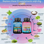 JTEVEweu Shining Serenity Set, Cortisol Support with Ashwagandha, L-Theanine, Magnesium, Lions Mane, GABA, Bacopa Monnieri, Collagen Biotin, Keratin, Hyaluronic Acid, Quercetin