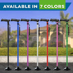 HONEYBULL Walking Cane for Men & Women Foldable, Adjustable, Heavy Duty, Free Standing, All Terrain, Collapsible Walking Sticks for Seniors & Adults (Black)