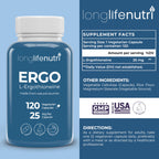 L-Ergothioneine 25mg - 120 Vegetarian Capsules, 4-Month Supply, Antioxidant Supplement for Wellness Routine, GMP Certified, Made in USA