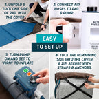 Lunderg Alternating Air Pressure Pad for Recliner Chair - Pressure Relief Cushion Topper for Recliner - Bed Sore Prevention - Medical Grade Mattress Pad, Cover & Quiet Pump - Home or Hospital (Coffee)