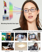 EYEURL Half Frame Reading Glasses for Women-5 Pack Blue Light Blocking Glasses Fashion Rimless Computer Readers for Women Anti UV Ray Eyeglasses with Spring Hinges,2.5