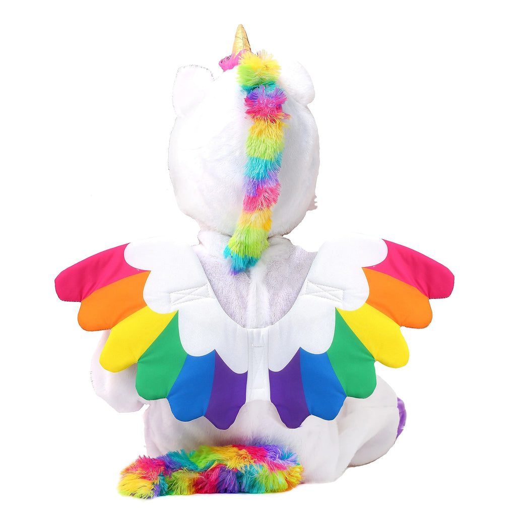 Spooktacular Creations Halloween Unicorn Costume, Jumpsuit with Wings and Star Wand for Kids Halloween Dress Up Party (Small (5-7 yrs))