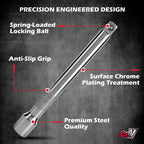 9-Piece Socket Extension Bar Set, 1/4" & 3/8" Drive Ratchet Extensions 2", 3", 4", 6", 8" & 10" with Universal Joints, CR-V Steel for Tight Spaces