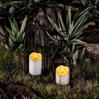 Homemory Modern Farmhouse Black Metal Lanterns 2PCS with Flameless Candle